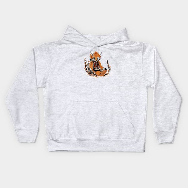 Tired Fox Kids Hoodie by Lolebomb